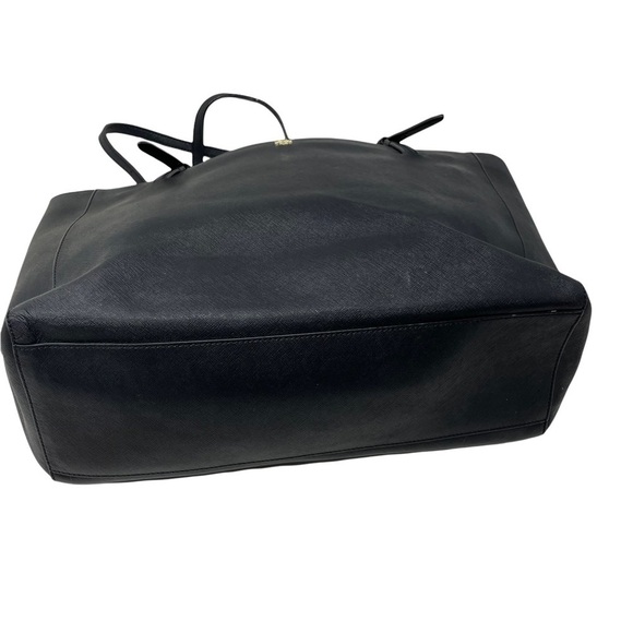 Tory Burch York Black Leather Large Buckle Tote - Picture 3 of 12